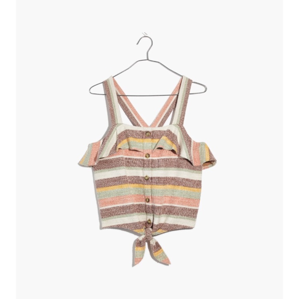 MADEWELL Texture & Thread Ruffle Tie-Front Tank - Picture 4 of 8